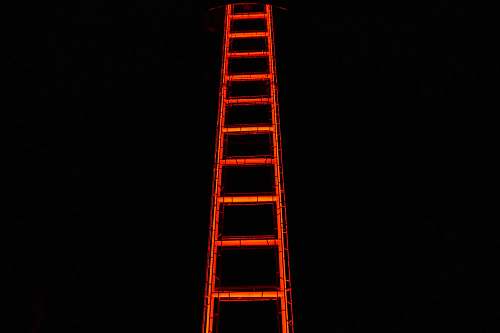 west 19th street orange LED ladder art 纽约纽约州美国